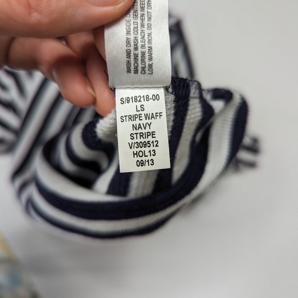 GAP Waffle Knit Striped Cowl Neck Thermal Top Sz L - Picture 14 of 14